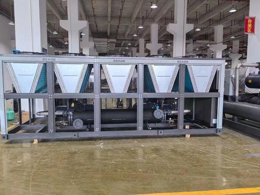 kopen 150 pk luchtgekoelde schroefcompressor koelmachine industriële chemische koelmachine 150 ton luchtkoelmachine voor PVC-profiel-extrusielijnen online manufacture
