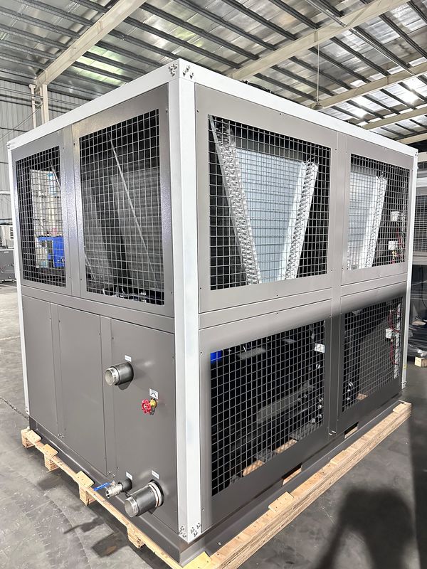 Fabrieksvoorziening 60HP luchtgekoelde industriële waterkoeler 60 ton scroll type glycol koeler met vier scroll compressoren