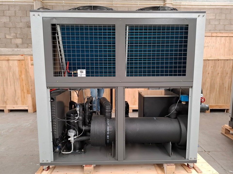 5HP industriële waterkoeler Plastic verwerking 5RT luchtgekoelde koeler voor farmaceutische chemische koeling koper buis condensator