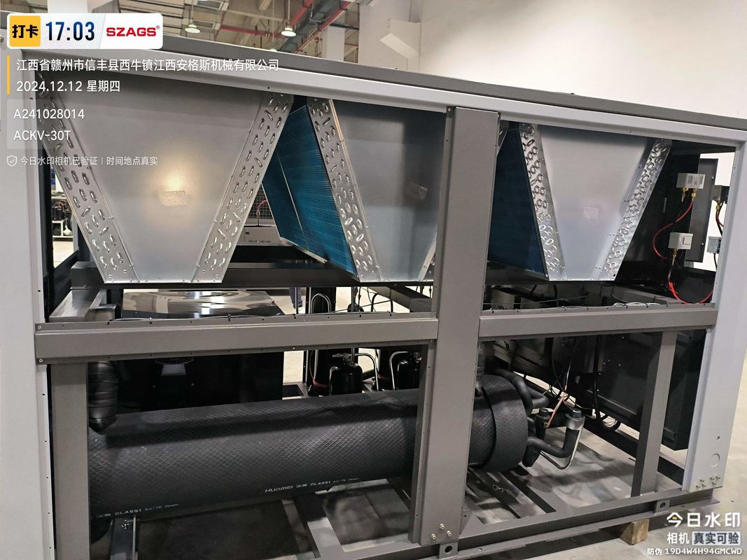 30HP Luchtgekoelde Scroll Inverter Koelmachine voor Kunststof Spuitgieten en Voedselverwerking R134a Koelmiddel