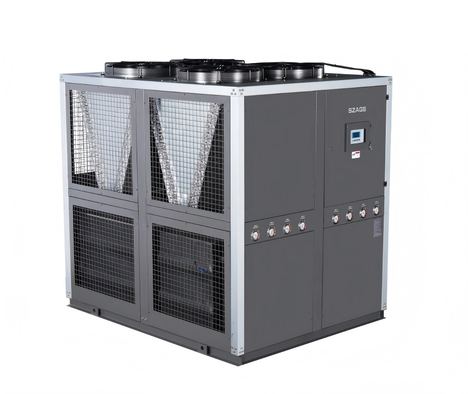40RT Luchtgekoelde industriële glycolkoelmachine Energiezuinige rolkoelmachine met 4 compressoren voor extrusie-machines